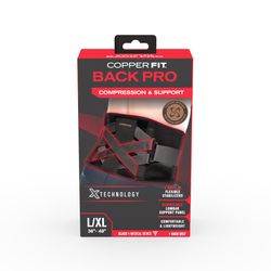 Copper Fit Back Pro Black Power X Straps Technology Compression Back Support Belt 1 pk 1 pk