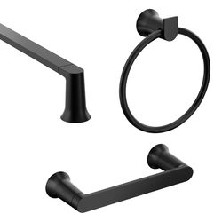 Moen Genta Matte Black Zinc Towel Bar Set