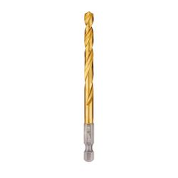 Milwaukee Shockwave 1/4 in. X 4.13 in. L Titanium Red Helix Drill Bit Hex Shank 1 pc