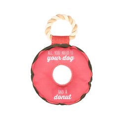 Pavilion Pavilion's Pets For Dog Red Cotton Donut Squeak Dog Toy 10.75 1 pk