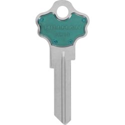 HILLMAN ColorPlus Traditional Key House/Office Key Blank Single Green/Silver