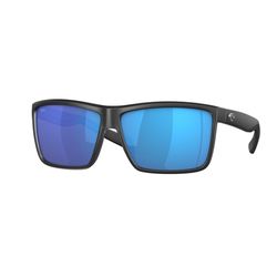 Costa Rinconcito Sunglasses Men's Matte Black Frame Blue Mirror 580G Lens Polarized
