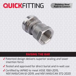 QuickFitting Push to Connect 1/2 in. PF Steel Adapter