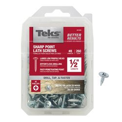 Teks No. 8 in. X 1/2 in. L Hex Drive Truss Head Self Tapping Lath Screws