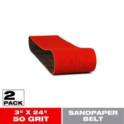 Diablo 24 in. L X 3 in. W 50 Grit Zirconium Oxide Sanding Belt 2 pk