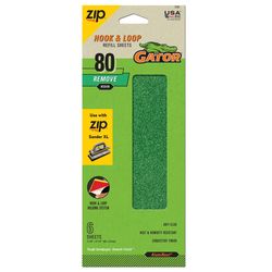 Gator Zip XL 9-1/2 in. L X 3-1/2 in. W 80 Grit Aluminum Oxide Sanding Sheet 6 pk