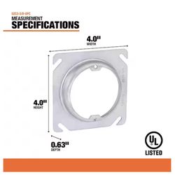 Southwire Square Steel 1 gang 4 in. H X 4 in. W Box Cover