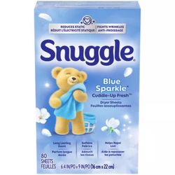 Snuggle Blue Sparkle Fresh Scent Fabric Softener Sheets 80 pk