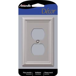 Amerelle Chelsea Brushed Nickel 1 gang Stamped Steel Duplex Wall Plate 1 pk