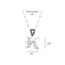 Montana Silversmiths Unisex Western Initial K Black/Silver Necklace