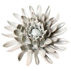 Chive English Garden 2.2 in. H X 4.3 in. L Glazed Mint Ceramic Mum Wall Flower