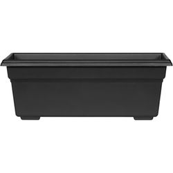 Novelty 6.4 in. H X 17.5 in. W X 8 in. D Plastic Countryside Flowerbox Flower Box Black