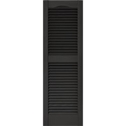 Builders Edge 48 in. H X 14.5 in. W Black Louvered Vinyl Shutter 2 pk