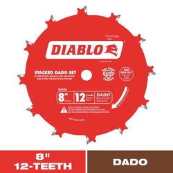 Diablo 8 in. D X 5/8 in. TiCo Hi-Density Carbide Stacked Dado Saw Blade Set 12 teeth 1 pk