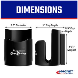 Magnet Source Cup Caddy 4.625 in. L X 3.5 in. W Black Magnetic Cup Caddy 1 pc