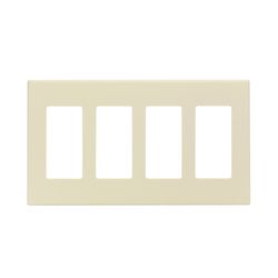 Leviton Almond 4 gang Polycarbonate Decorator Screwless Wall Plate 1 pk