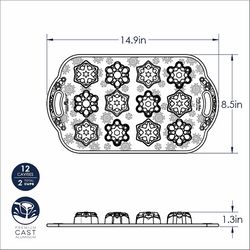 Nordic Ware 9 in. W X 15 in. L Frosty Flakes Cakelet Pan Silver