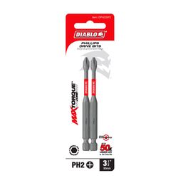 Diablo Phillips 3-1/2 in. L Screwdriver Bit 2 pk