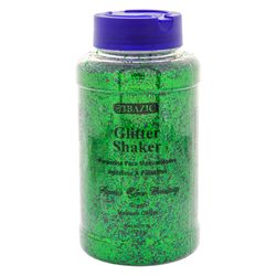 Bazic Products Metallic Green Glitter Shaker Exterior and Interior 16 oz