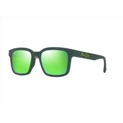 Maui Jim Opiopio Asian Fit Sunglasses Unisex Matte Green w/Greens Grad Int Frame Maui Green Lens Pol