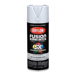 Krylon Fusion All-In-One Matte Glacier Gray Paint+Primer Spray Paint 12 oz