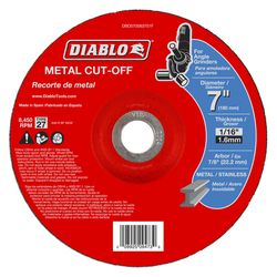 Diablo 7 in. D X 7/8 in. X 1/16 in. thick Aluminum Oxide Metal Cut-Off Disc 1 pk