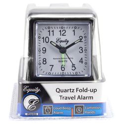 La Crosse Technology Equity 3.5 in. Black Travel Alarm Clock Analog Battery Operated
