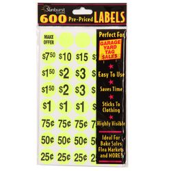 Sunburst Systems 8 in. H X 5 in. W Yellow Price Label