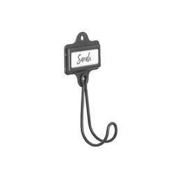Spectrum 4.75 in. H X 2.25 in. L Satin Nickel Powder Coat Steel Single Hook w/ Nameplate