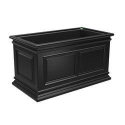 Algreen 16 in. H X 16 in. W X 30 in. D Plastic Covington Self-Watering Planter Black