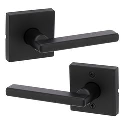 Kwikset Signature Series Halifax Lever Square Matte Black Passage Lever