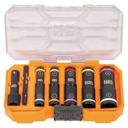Klein Tools KNECT 1/4 and 3/8 in. drive Metric 6 Point Impact Socket Set 8 pc