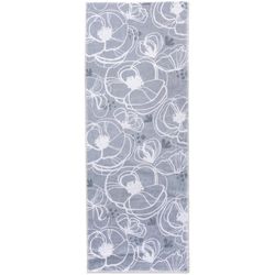 Cozy Living 21 in. W X 54 in. L Gray/White Field of Poppies Polyester Accent Rug