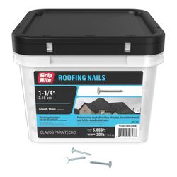 Grip-Rite 1-1/4 in. Roofing Electro-Galvanized Steel Nail Flat Head 30 lb