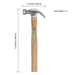 Steel Grip 7 oz Smooth Face Claw Hammer Wood Handle