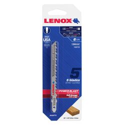 LENOX 4 in. Bi-Metal T-Shank Jig Saw Blade 6 TPI 5 pk