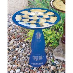 Marshall Home and Garden Blue Ceramic 24 in. Bird Bath