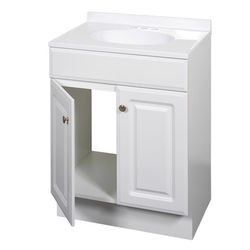 Zenna Home Single White Bathroom Vanity 24 in. W X 18 in. D X 35 in. H