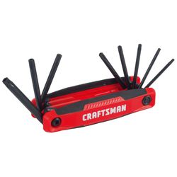CRAFTSMAN Multi Sizes Fold-Up 8-in-1 Tamper Resistant Torx Hex Key Set 1 pc