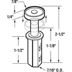 Prime-Line 7/8 in. D X 2-1/2 in. L Mill Silver Nylon Guide Wheel 2 pc