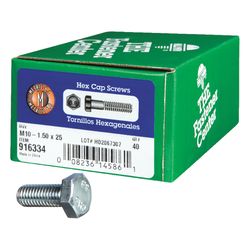 HILLMAN M10-1.50 mm D X 25 mm L Heat Treated Steel Hex Head Cap Screw 1 pk