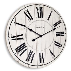 Westclox 18 in. L X 18 in. W Indoor Farmhouse Analog Wall Clock Wood White