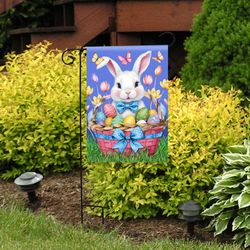 Briarwood Lane Easter Bunny Basket Garden Flag 18 in. H X 12.5 in. W