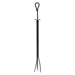 Panacea Black Powder Coated Steel Fireplace Tongs