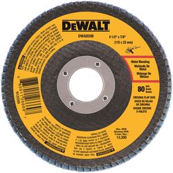DEWALT 4-1/2 in. D X 7/8 in. Zirconia Type 29 Flap Disc 80 Grit 1 pc
