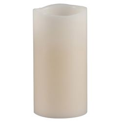 Gerson Everlasting Glow Bisque Vanilla Scent Wavy Edge Pillar Flameless Flickering Candle