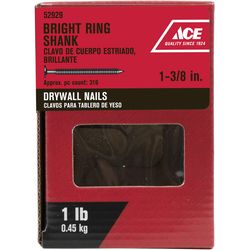 Ace 1-3/8 in. Drywall Bright Steel Nail Flat Head 1 lb