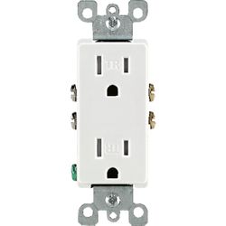 Leviton Decora 15 amps 125 V Duplex White Outlet 5-15R 1 pk