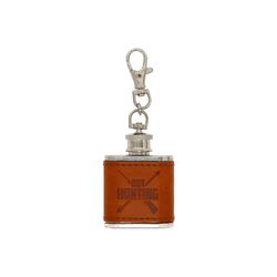 Pavilion Man Out Hunting Mini Flask Keychain Stainless Steel/PU Leather 1 pk