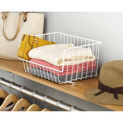 Whitmor 16.25 in. L X 7.5 in. W X 11 in. H White Wire Basket
